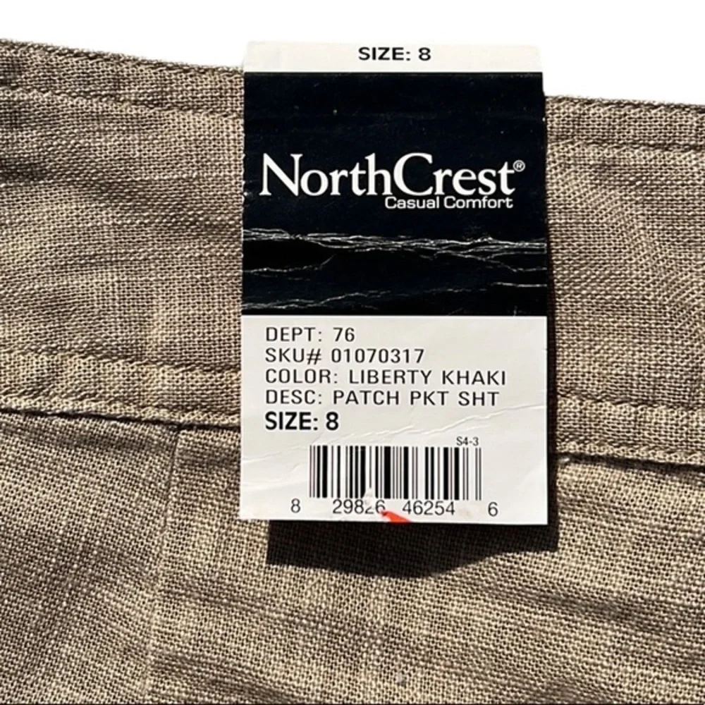 Northcrest liberty khaki patch pocket shorts Size 8 new
